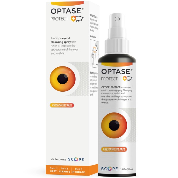 Optase Protect Eyelid Cleansing Spray - Hypochlorous Acid Spray for Daily Protection - Eye Lid Cleaning Spray for Dry Eye, Blepharitis, and Stye Treatment - Hypochlorous Acid Eyelid Cleanser - 100 ml