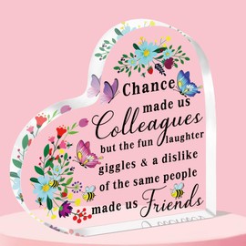 QMVMV Leaving Gifts for Colleagues Women, Retirement Gifts for Women, Chance Made Us Colleagues Best Coworker Acrylic Plaque Gift for Work Bestie Friend Going Away Present for Women