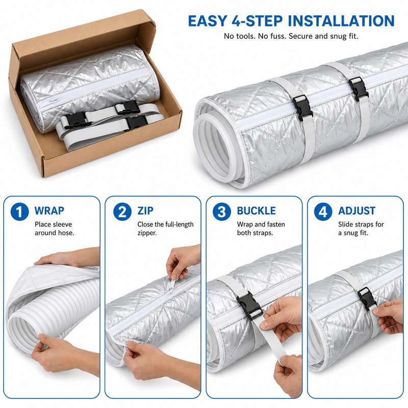 AC Hose Insulation Sleeve for Portable Air Conditioners, 5–5.9 in