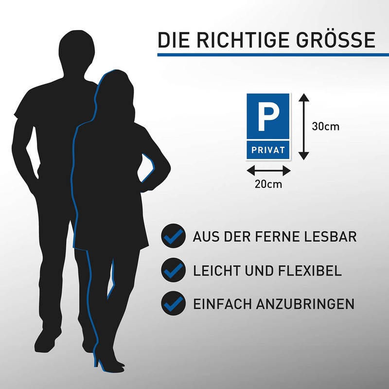 Privatparkplatz Sign (30 x 20 cm Plastic) – Parking Prohibited
