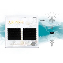 ABONNIE Cashmere Camellia Volume Eyelash Extension Multi-length Fans Premium Matte Individual Lashes Natural Soft Lash Extensions (0.07-D, Mix 8-10-12)