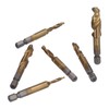 6Pcs Combination Drill Tap Bit 1/4in Hex Shank Spiral Tapping