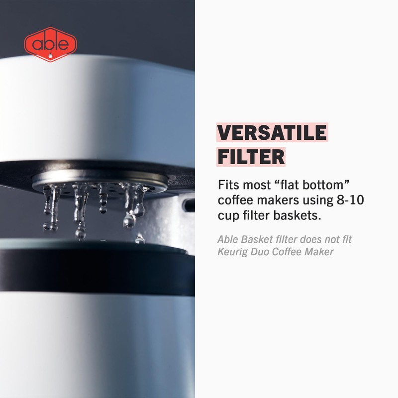 Able Brewing - Able Basket Reusable Coffee Filters, Single-Layer Coffee