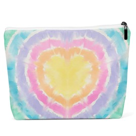 zcyxuuw Waterproof Makeup Bag Cosmetic Travel Bag Toiletry Bag for Women Colored Heart Rainbow Decor Rainbow Party Favors Rainbow Supplies Rainbow Gifts for Women Girls Birthday Tie Dye Pattern