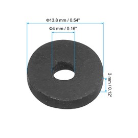 PATIKIL M4 Rubber Flat Washer, 60 Pack 4mm ID 13.8mm OD 3mm Thick Sealing Spacer Gasket Ring for Faucet Pipe Water Hose Fastener Bolt, Black