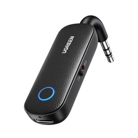 UGREEN Transmisor y Receptor Bluetooth 2 en 1, Mic Incorporado Receptor Bluetooth 5.3 Audio Coche Soporte Manos Libres, inalámbrico Emisor Jack 3.5 pa