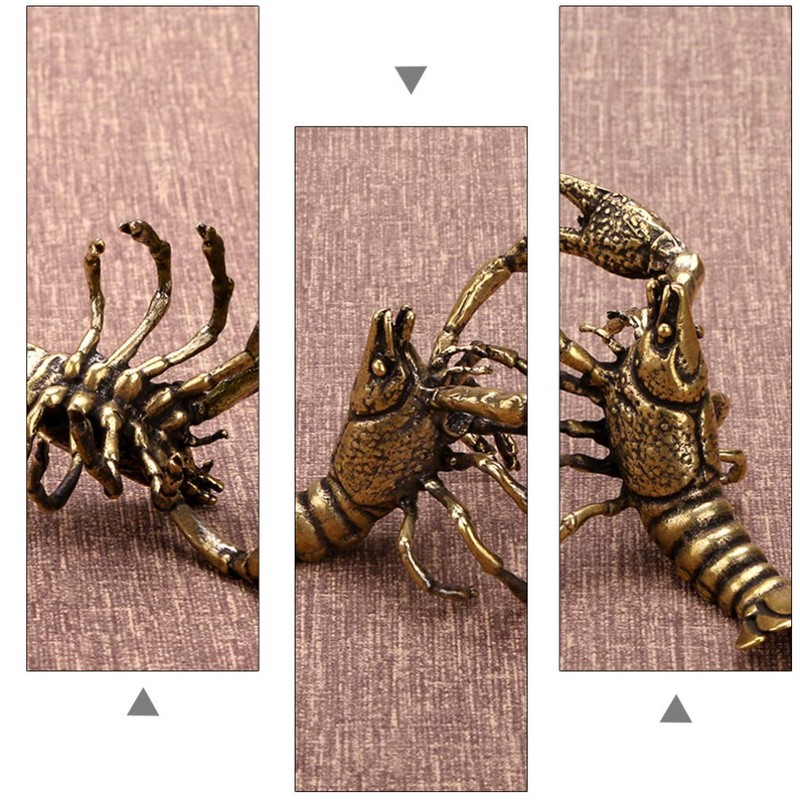 Kisangel Brass Lobster Figurine Feng Shui Statue Wealth Good Luck