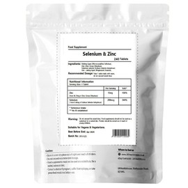 UKHealthHouse Selenium 200mcg and Zinc 15mg Supplement | Hair Skin and Nails Support | Selenium and Zinc Tablets | Immune System (240 tabs)