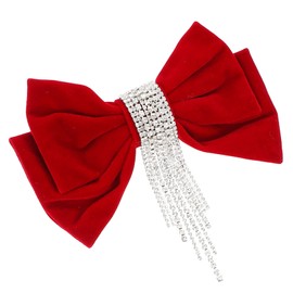 Vaguelly Vintage Style Hair Bow Clip Large Rhinestones Bowknot Barrette for Women Girls
