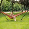 Not Available Double Cotton Hammock with Heavy Duty Steel Stand