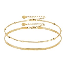 BONNYBIRD® BonnyBeach Premium Stainless Steel Anklet for Women in Silver, Gold & Rose Gold, 100% Waterproof & Skin-Friendly, One size, Stainless Steel, Stainless Steel