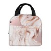 Lunch Bag Insulated Box Marble Painting with Rose Gold Glitter