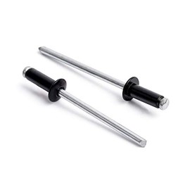 ISPINNER 100pcs 1/8" x 1/4" Aluminum Blind Rivets, 3.2 x 6mm Pop Rivets, Pack of 100 (Black)
