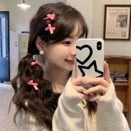 Mini ribbon hair clip full of sentiment / 미니 리본 감성 풍부 헤어 집게 핀