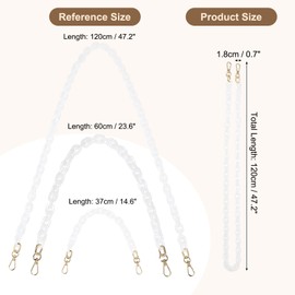 PATIKIL 47" Acrylic Chain Purse Strap Replacement Luxury Handbag Strap Transparent/White