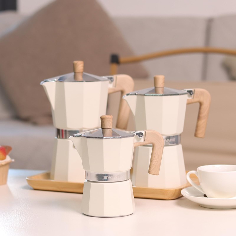 Sivaphe Aluminum Moka Pot 6 Espresso Cups, Percolator Espresso and