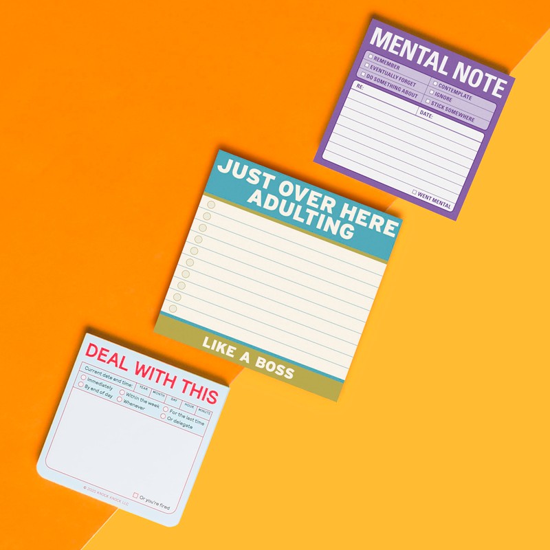 1-Count Knock Knock Adulting Large Sticky Notes (4 x 4-inches)