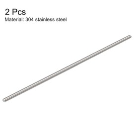 sourcing map 2Pcs M5 x 200mm Fully Threaded Rod 304 Stainless Steel Right Hand Threads