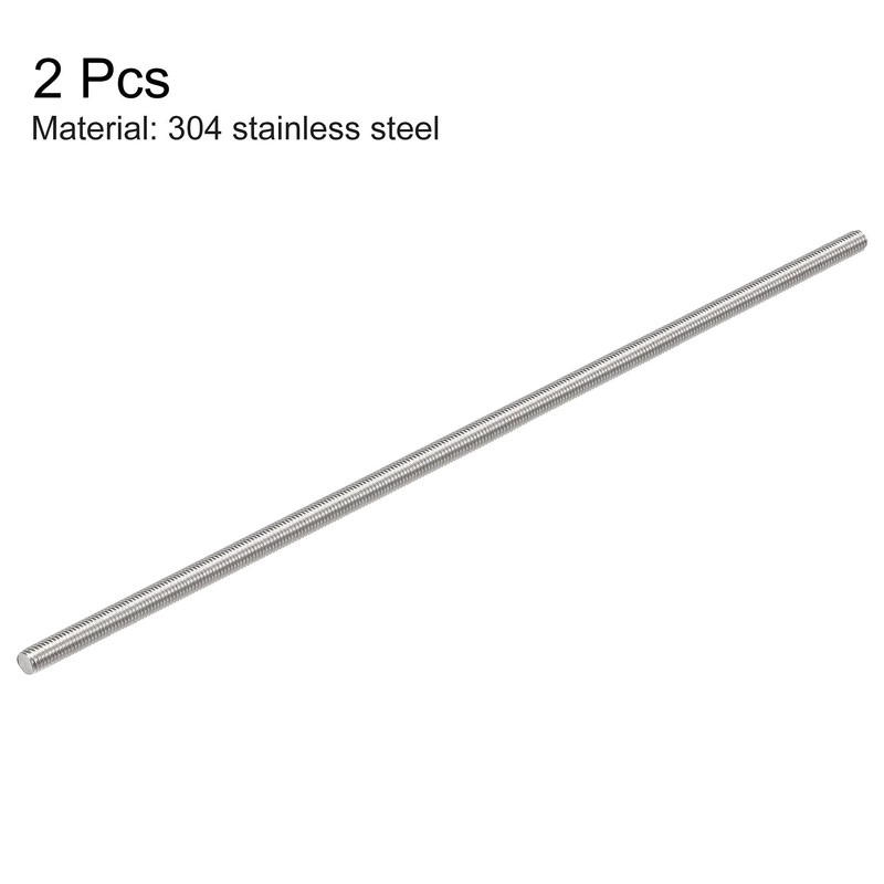 sourcing map 2Pcs M5 x 200mm Fully Threaded Rod 304
