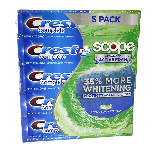 Crest Complete Whitening + Scope Mint Outlast Toothpaste, 5 pk./7.3 oz