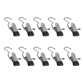 Boot Hangers for Closet, Laundry Hooks with Clips, Boot Hanging Hold Clip, Space Saving Portable Travel Hangers Clip, Clip Hangers for Pants Hats Socks Gloves (10, Black)