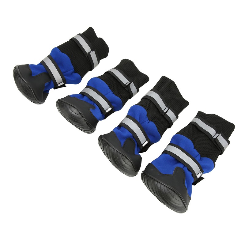 4Pcs Dog Boots Waterproof Pet Booties Reflective Breathable Wearproof High
