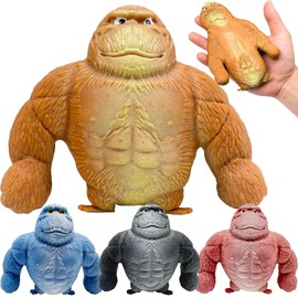 Stress Gorilla, Gorilla Stress Relief Toy, Latex Monkey Gorilla Toys, Funny Brown Monkey Toy, Stretch Gorilla Toy, Gorilla Stress Relief Toy, for Children and Adults (Brown)