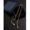 TUNGSTORY 4mm 18K Gold Filled Box Chain Necklace for Men