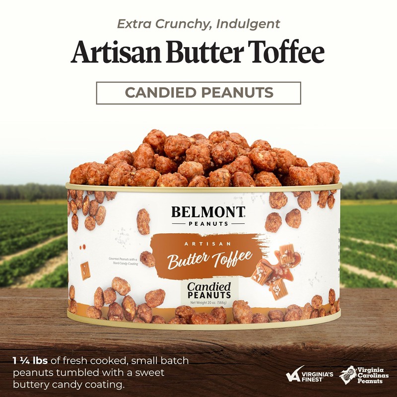 Belmont Peanuts Gourmet Butter Toffee Candied Peanuts, 20 oz (2