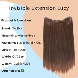 Prettyshop E106, 1 Weft Extension, 50 cm, with Elastic Band, Hair Extension, Hairpiece, Straight, Brown Mix