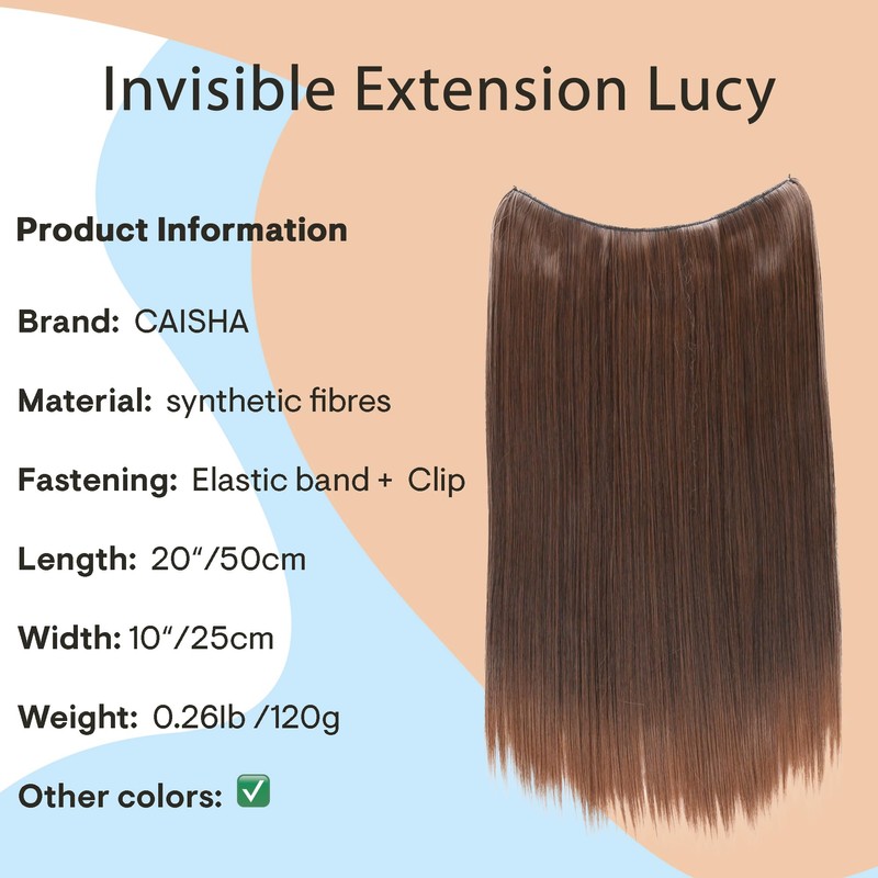 Prettyshop E106, 1 Weft Extension, 50 cm, with Elastic Band,