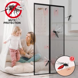 Fly Screen Door, 100 x 205 cm, design4door Fly Screen Balcony Door, Black, No Mosquitoes, Healthy Life