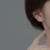 Earrings, Silver 925, Gold, 18K Coating, Hypoallergenic, CZ Diamond, Smile