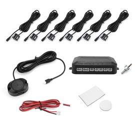 KIMISS Kit de Sensor de Aparcamiento para Coche, 12 V, Kit de de Marcha atrás con 4 sensores Traseros, de sonda de indicador de Sonido de Advertencia 