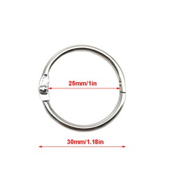 Ruidee 20 Pcs Loose Leaf Binder Rings Silver Book Rings Key Keychain Rings Premium Metal Rings for Notebook Scrapbook Album Craft DIY (25mm)