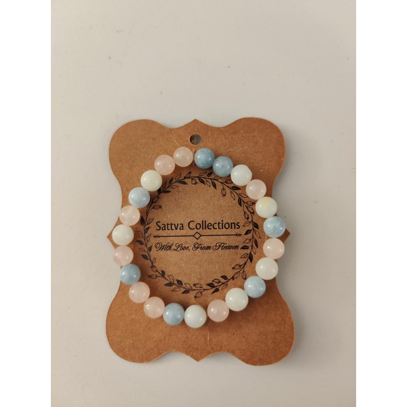 Gemstone Beaded Bracelet, Multicoloured, 10.16 cm Diameter