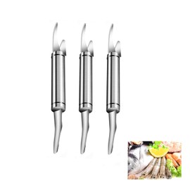 Shrimp Peeler, Pack of 3 Stainless Steel Shrimp Peeler, Multifunctional Shrimp Cord, Seafood Tool for Products Such as Shrimp and Fish