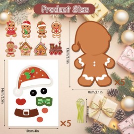 40Pcs Christmas Crafts Kits for Kids Christmas Arts and Crafts DIY Christmas Gingerbread Ornaments Kit Make Your Own Christmas Gingerbread Man Craft Projects for Kids