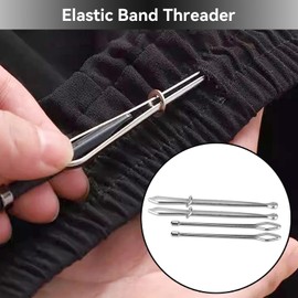 Flexible Drawstring Threader, 4PCS Metal Drawstring Threaders Adjustable Clip Elastic Rope Drawstring Cord Threader Guide Sewing Tool for Home Use