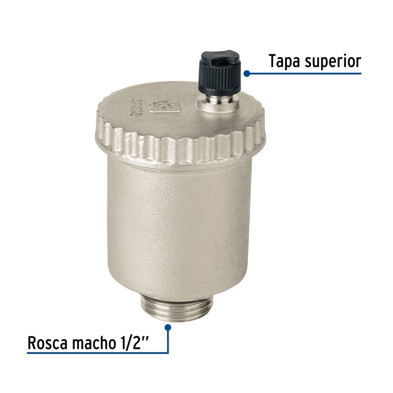 Foset VPA-01, Válvula de purga de aire 1/2", latón niquelado
