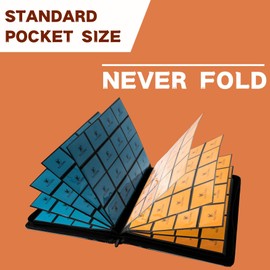 KUOOKING 1000+ Pockets Trading Card Binder, 16-Pocket Card Ablum Compatible with MTG,Sports Cards & Other Standard Size Trading Card （ORANGE)