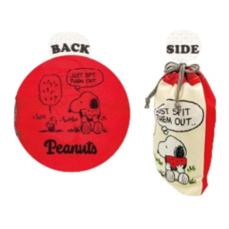 Snoopy Drawstring Pouch with Gusset/Watermelon RED Peanuts