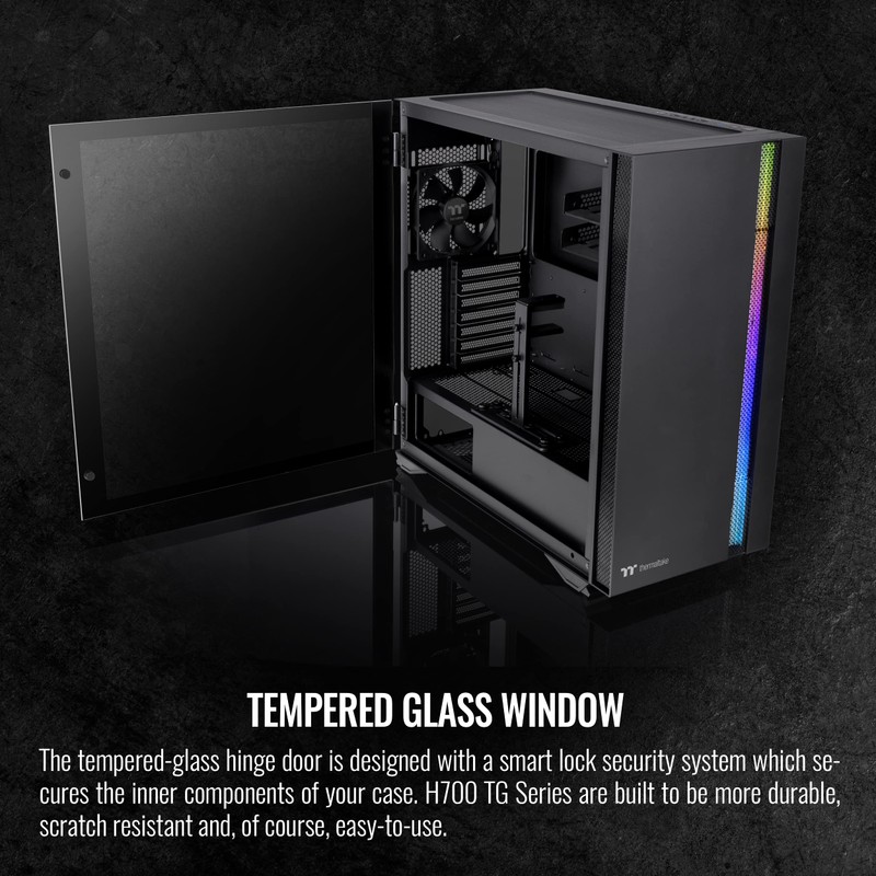 Thermaltake H700 TG Black Mid Tower ARGB Tempered Glass Computer