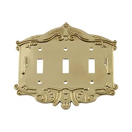Nostalgic Warehouse Victorian Light Switch Cover Plate, Polished Brass