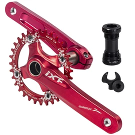 BUCKLOS IXF 104 BCD 30T-38T 170MM Mountain Bike Crankset, Hollow Integrated MTB Crank Set, Aluminum Alloy Crankset Round Oval Narrow Wide Chainring with Bottom Bracket Bolts Fit Shimano/FSA Gaint
