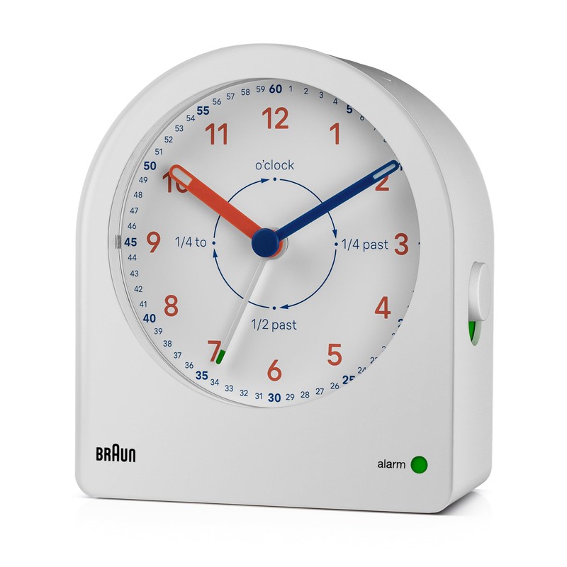 Braun Analogue Time Teacher Alarm Clock with Snooze Function, Continuous