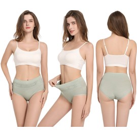 HAVVIS Women's Briefs Underwear Cotton High Waist Tummy Control Panties Rose Jacquard Ladies Panty Multipack (Brief 05-8 Pack - Assorted Colors, Medium)