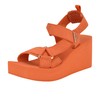 GUESS Women's Daysa Wedge Sandal, Orange Logo 800, 7