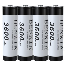 18650 Rechargeable Battery 3600mAh Button Top 4 Pack 3.7V Li-ion Batteries for Flashlight Headlamp