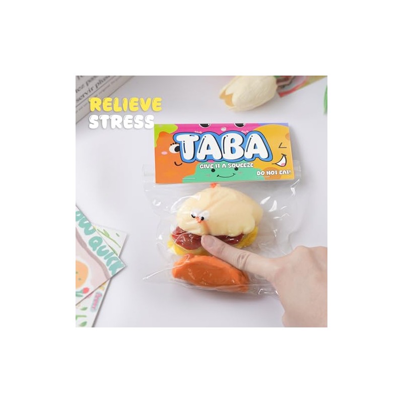 Cute Squishy Chick Burger - Food-Themed Fidget for Stress Relief,